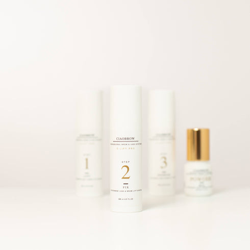 Ciaobrow C-Lift Pro Step 2 bottle with the full C-Lift Pro system in the background