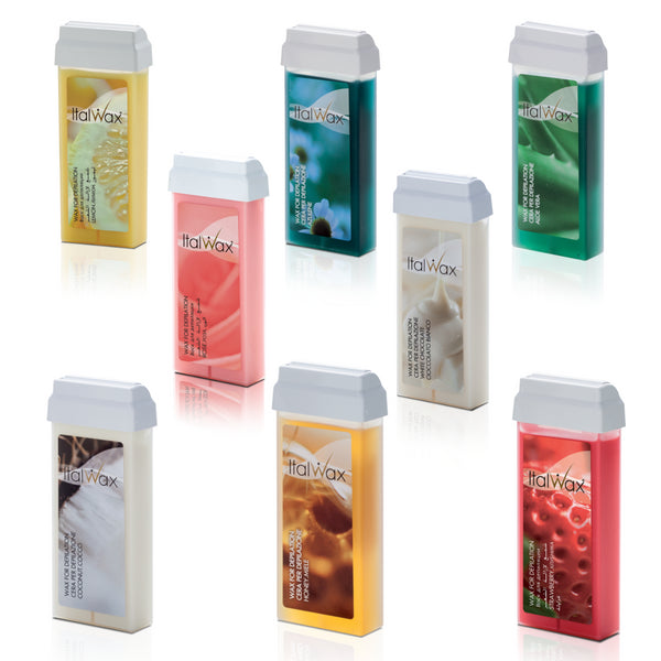 Italwax Cartridge Natural Lipsoluble Wax - 100ml
For hair removal on big areas (arms, legs, back). 
Product forms: cartridge 100 ml / 3.5 oz. Melting temperature 37